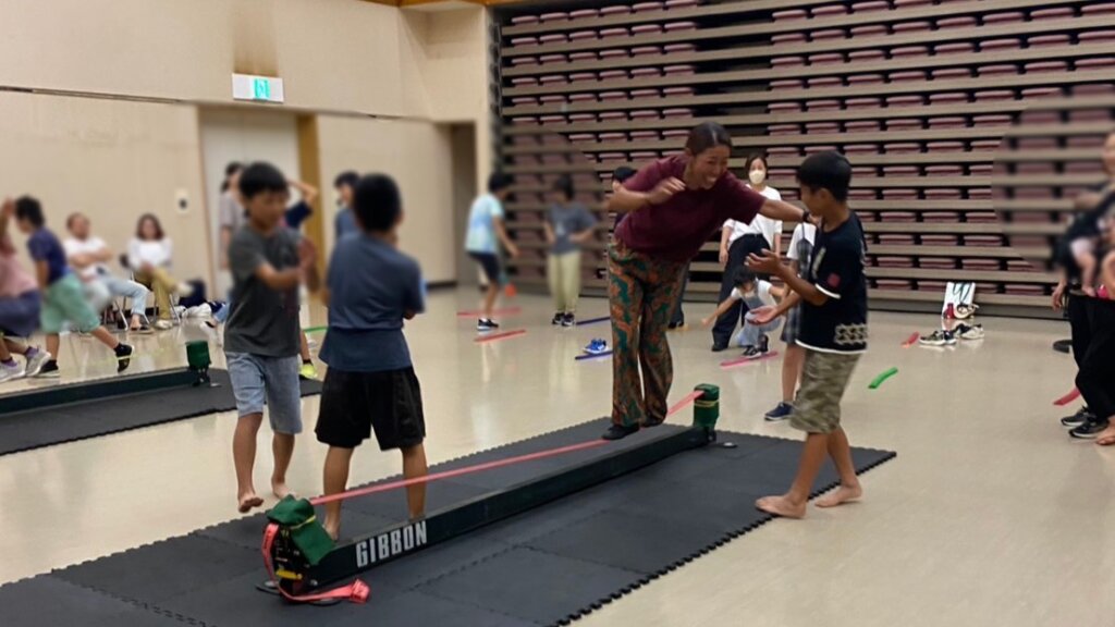 夏休み　スラックライン教室