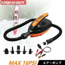 SUP用　12V電動エアーポンプ　16PSI　シガーソケット、12Vバッテリー電源　