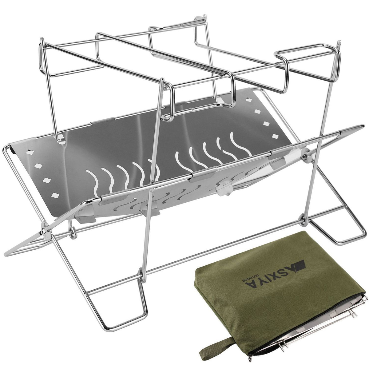 調理ができるコンパクト万能焚き火台